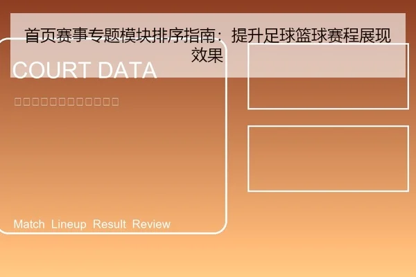 首页赛事专题模块排序指南：提升足球篮球赛程展现效果